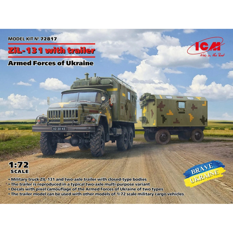 1:72 ICM 72817 - ZiL-131 - Truck with trailer