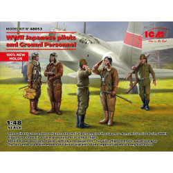 1:48 ICM 48053 - Otrā pasaules kara japāņu piloti un sauszemes personāls (5 figūras — 3 piloti, 2 mehāniķi)