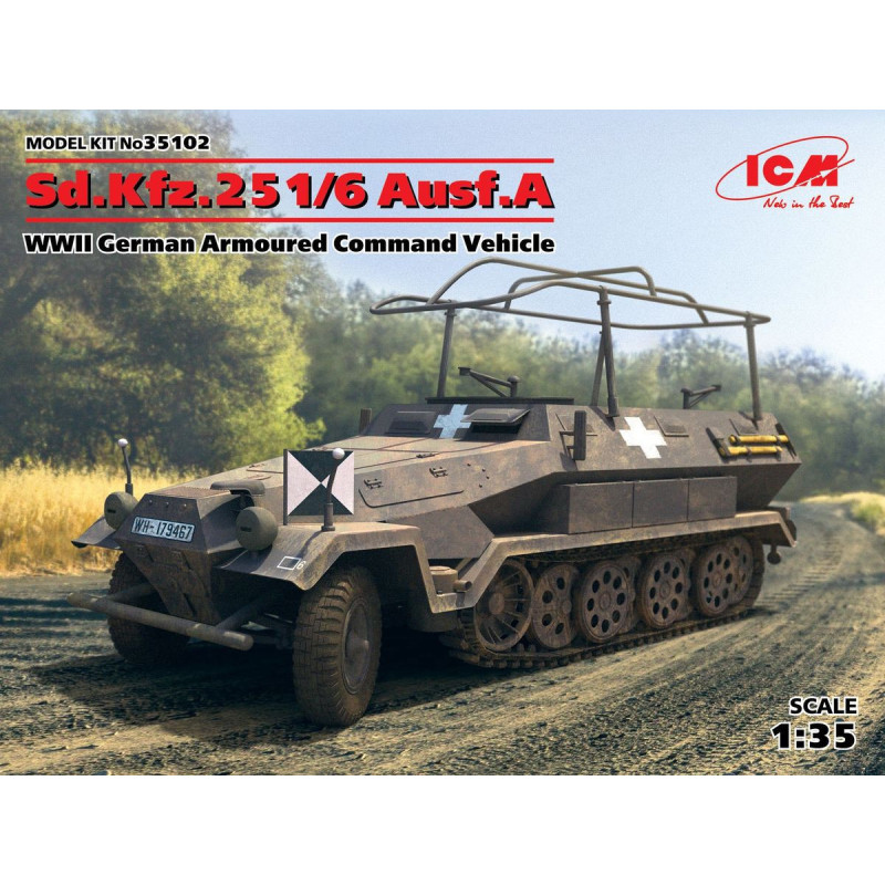 1:35 ICM 35102 - Sd.Kfz. 251/6 Ausf.A, WWII German Armoured Command Vehicle