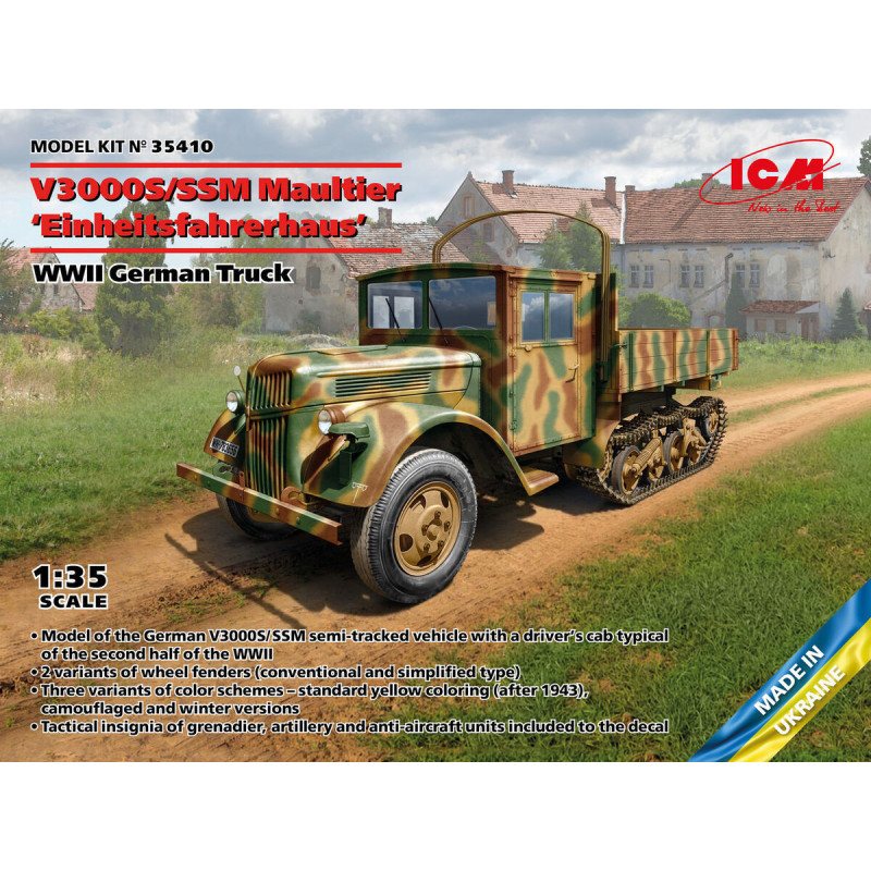 1:35 ICM 35410 - V3000S/SSM Maultier 'Einheitsfahrerhaus', WWII German Truck
