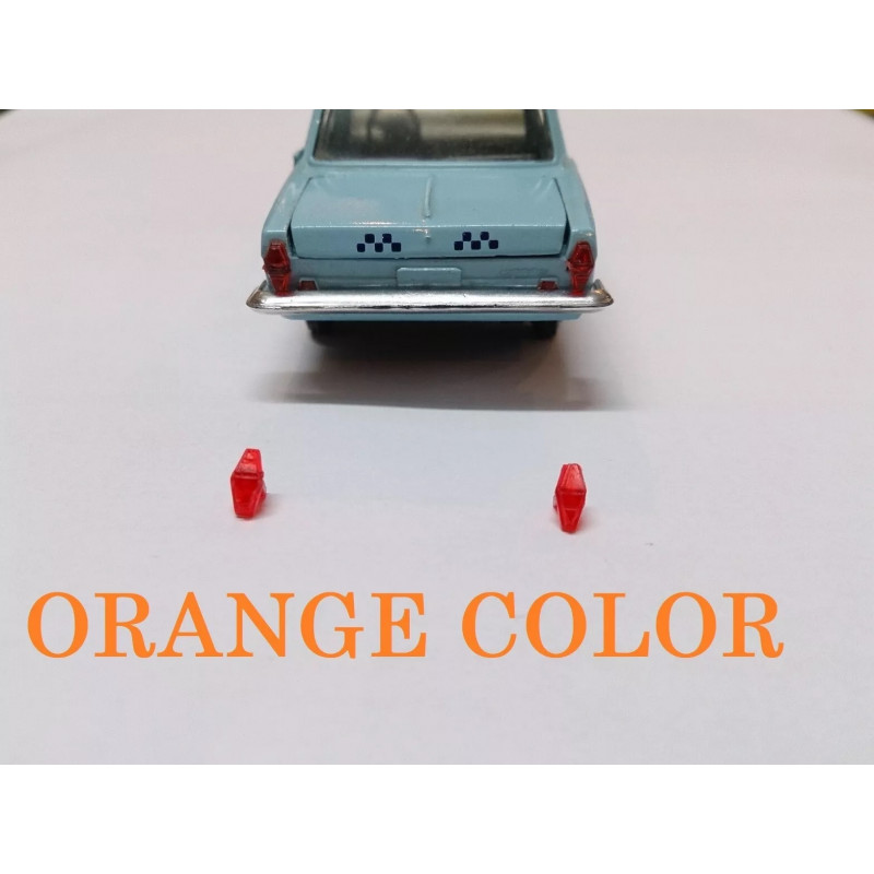 1:43 Auto Parts 43002-O - 2 piece tail lights for GAZ-24-01 "Volga" / GAZ-24-02 "Volga" - Orange color.