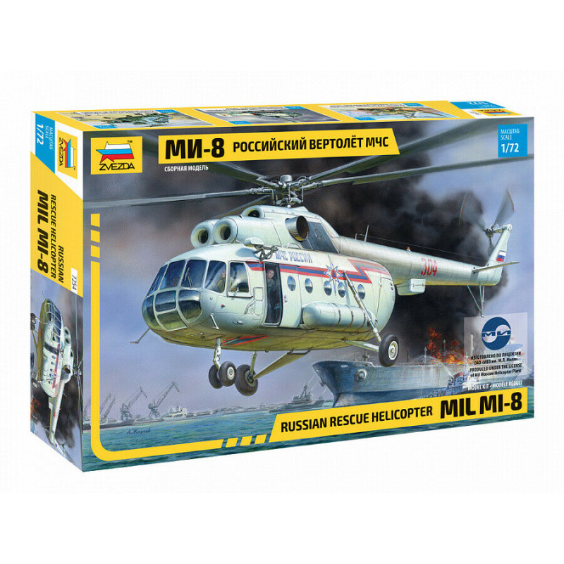 1:72 Zvezda 7254 Mil Mi-8 HIP Russian Rescue Helicopter
