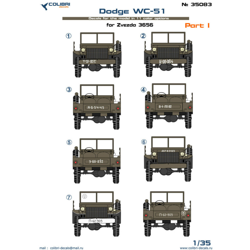 1:35 Colibri Decals 35083 - Dodge WC-51. Part 1