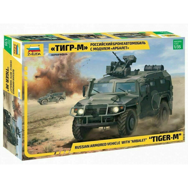 1:35 Zvezda 3683 Krievu bruņumašīna "Tiger-M" ar "Arbalet"