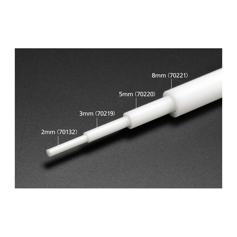 Tamiya 70221 - Plastmasas caurules (apaļas baltas) diametrs - 8 mm, iekšējais - 5 mm, garums 40 cm (3 gab.)