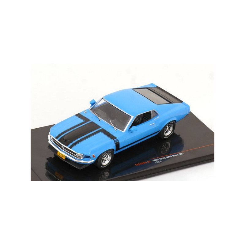 1:43 IXO CLC569N - Ford Mustang Boss 302, 1970 Light blue