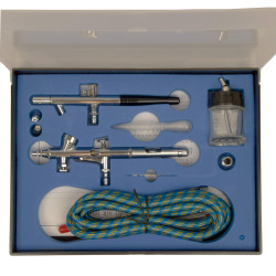 Fengda BD-280K - Set x 2 Airbrush with 0,2mm, 0,3mm 0,35mm and 0,5mm needle/nozzle and hose