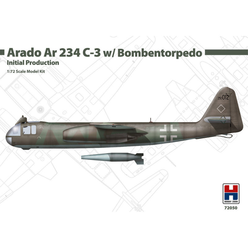 1:72 Hobby 2000 H2K72050 - Arado Ar 234 C-3 w/ Bombentorpedo Initial Production (ex DRAGON)