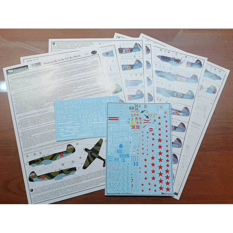 1:72 Begemot Decals 72-074 - Jakovļevs Jak-9