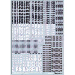 1:72 Begemot Decals 72-080 - Бортовые Номера и надписи ВКС России образца 2018 года