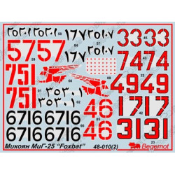 1:48 Begemot Decals 48-010 - Микоян МиГ-25