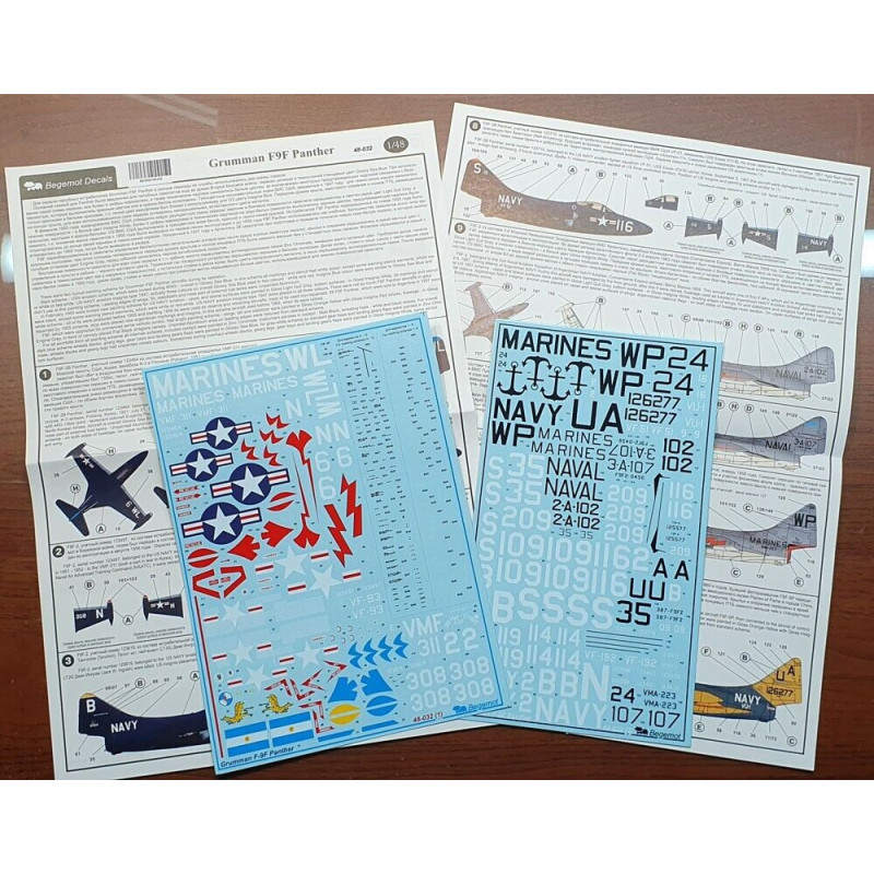 1:48 Begemot Decals 48-032 - Grumman F9F Panther