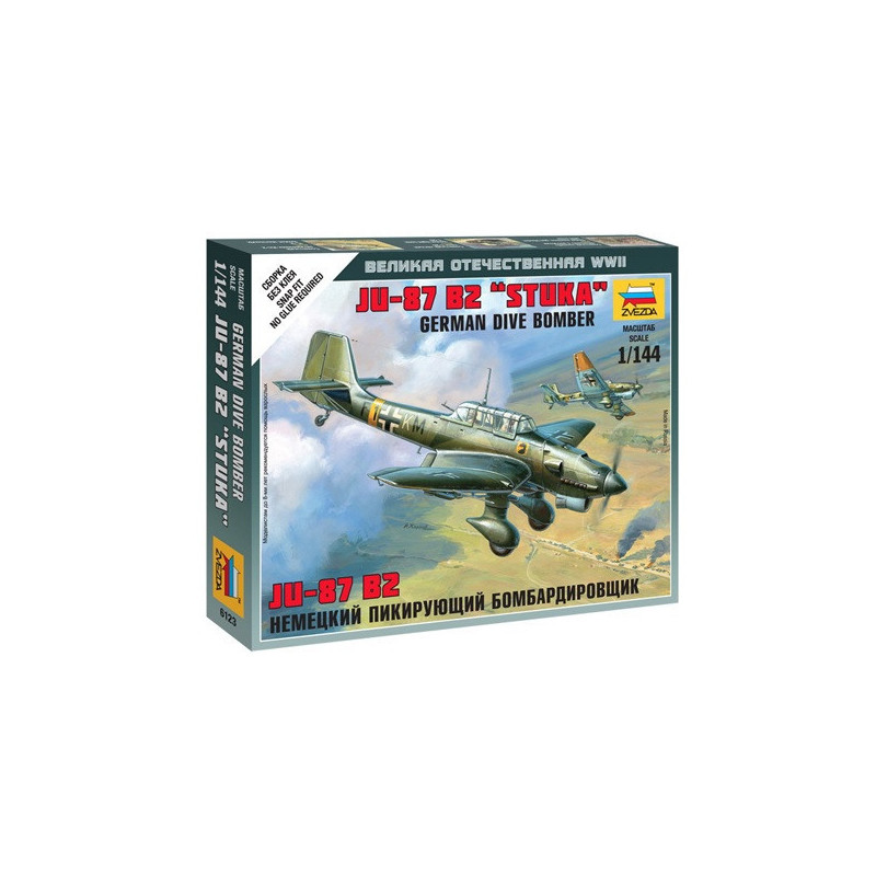 1:144 Zvezda 6123 Немецкий пикирующий бомбардировщик Ju-87 B2 "STUKA"