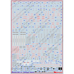 1:32 Begemot Decals 32-001 - Микоян МиГ-21 технические надписи