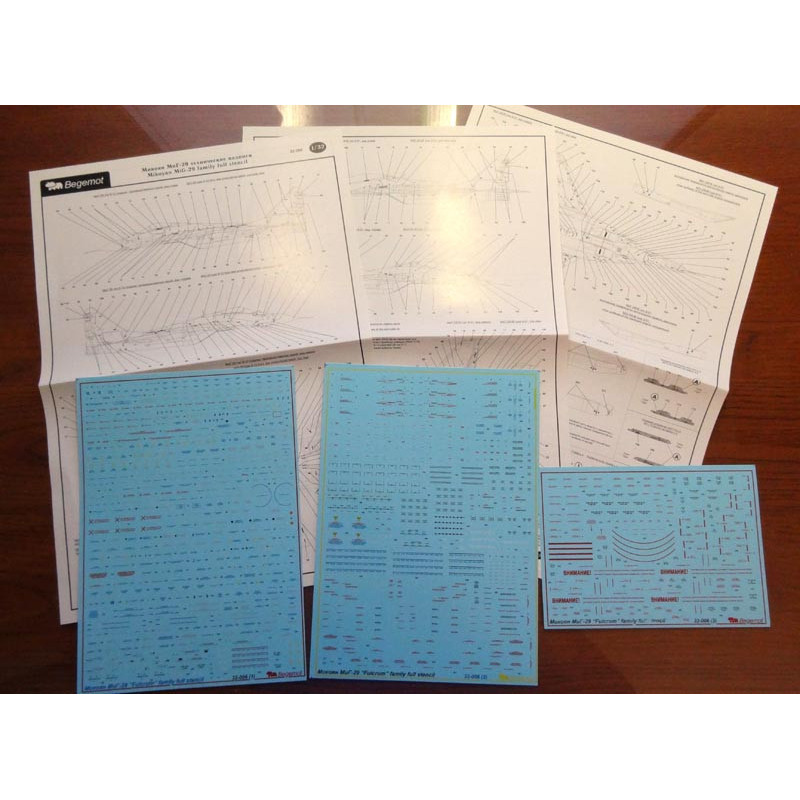 1:32 Begemot Decals 32-006 - Микоян МиГ-29 технические надписи