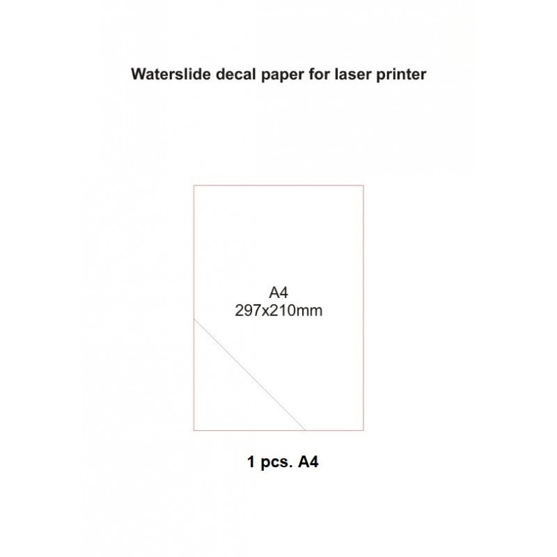 C3D Decals - Бумага белая для печати декалей - белая основа (1 шт А4), для лазерных принтеров