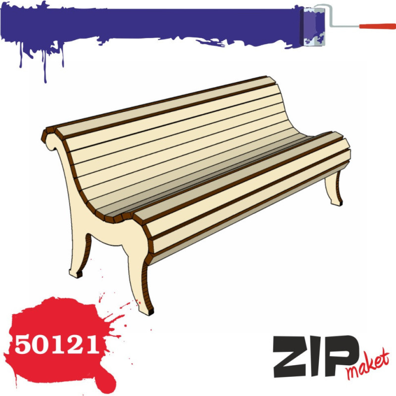 1:35 ZIP-Maket 50121 - Parka soliņš 2 metri. Koka modelis, lāzergriešana.