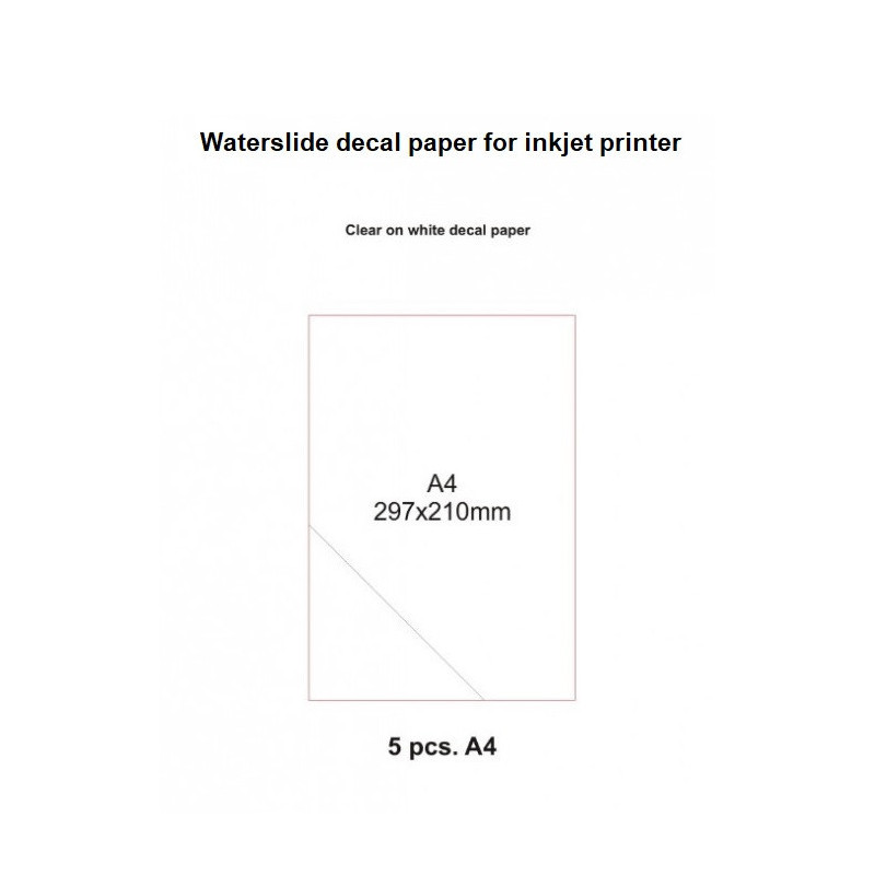 C3D Decals - Бумага белая для печати декалей - прозрачная основа (5 шт А4), для струйных принтеров
