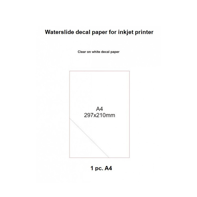 C3D Decals - Бумага белая для печати декалей - прозрачная основа (1 шт А4), для струйных принтеров