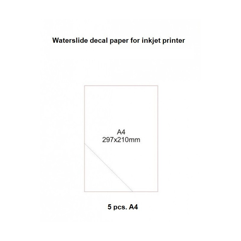 C3D Decals - Бумага белая для печати декалей - белая основа (5 шт А4), для струйных принтеров