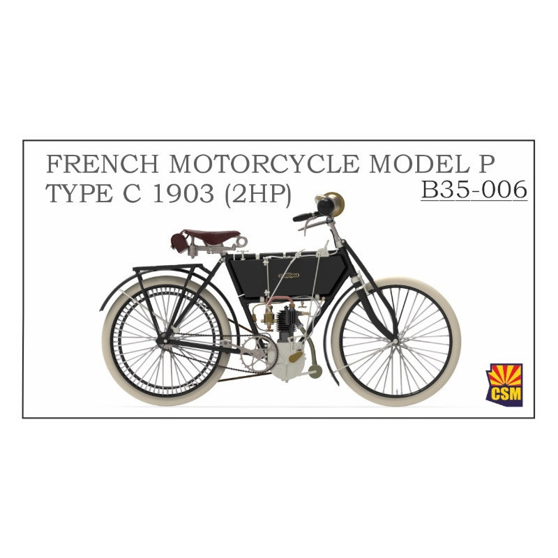 1:35 Copper State Models B35-006 - French Motorcycle Model P – Type C 1903 (2hp). 3d printed parts.