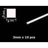 Tamiya 70130 - Kvadrātveida plastmasas profils. Platums - 3 mm. Profila garums - 40 cm. (10 gab.)