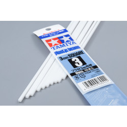 Tamiya 70130 - Kvadrātveida plastmasas profils. Platums - 3 mm. Profila garums - 40 cm. (10 gab.)
