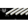 Tamiya 70202 - Plastmasas U-veida profils, balts. Augstums 3 mm, sienas biezums 1 mm. Profila garums - 40 cm. (5 gab.)