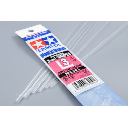 Tamiya 70204 - Пластиковый L-образный профиль прозрачный. Длинна стороны 3 мм. Длинна профиля - 40 см. (6 шт)