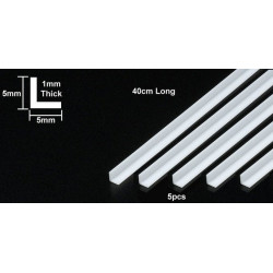 Tamiya 70205 - Plastic L-shaped profile, clear. Side length 5 mm. Profile length - 40 cm. (5 pcs)
