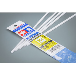 Tamiya 70261 - Пластиковый профиль квадратная труба белого цвета. Высота 3 мм, толщина стенки 1 мм. (5 шт)