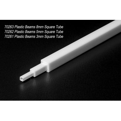 Tamiya 70261 - Пластиковый профиль квадратная труба белого цвета. Высота 3 мм, толщина стенки 1 мм. (5 шт)