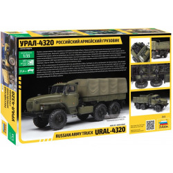 1:35 Zvezda 3654 - URAL-4320 Krievijas armijas kravas automašīna