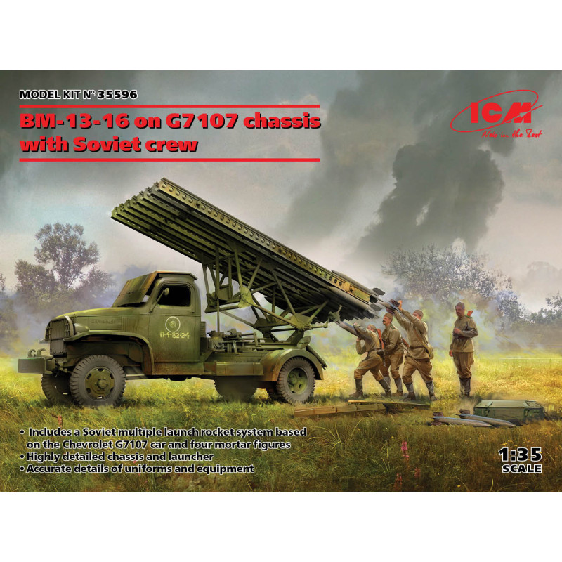 1:35 ICM 35596 - БМ-13-16 / BM-13-16 on G7107 chassis with Soviet crew