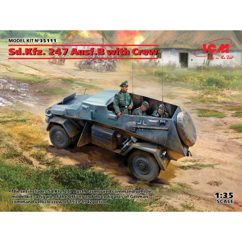 1:35 ICM 35111 - Sd.Kfz. 247 Ausf.B German Command Armoured Vehicle with Crew