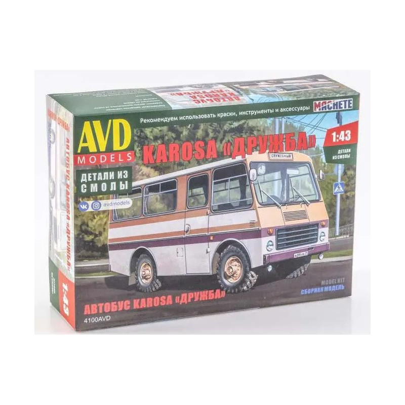 1:43 AVD Models 4100 - Автобус Karosa "Дружба", сборная модель