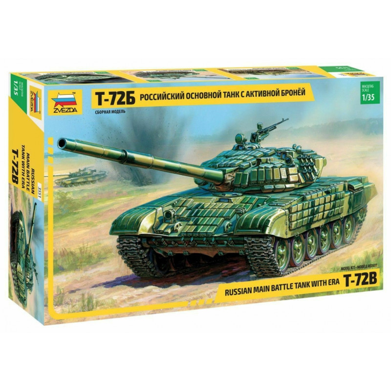 1:35 Zvezda 3551 - Krievijas galvenais kaujas tanks ar aktīvajām bruņām T-72B