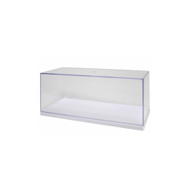 1:24 / 1:43 Прозрачный бокс для моделей с подставкой, белый цвет (27x12,5x11,2см) / Display Case / Clear Box