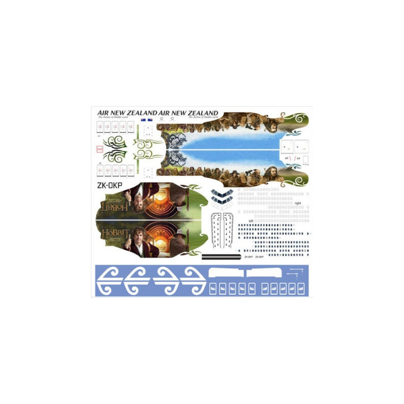 1:144 PAS-Decals - Boeing 777-300 Air New Zealand Hobbit, Decal for Zvezda and Revell kits