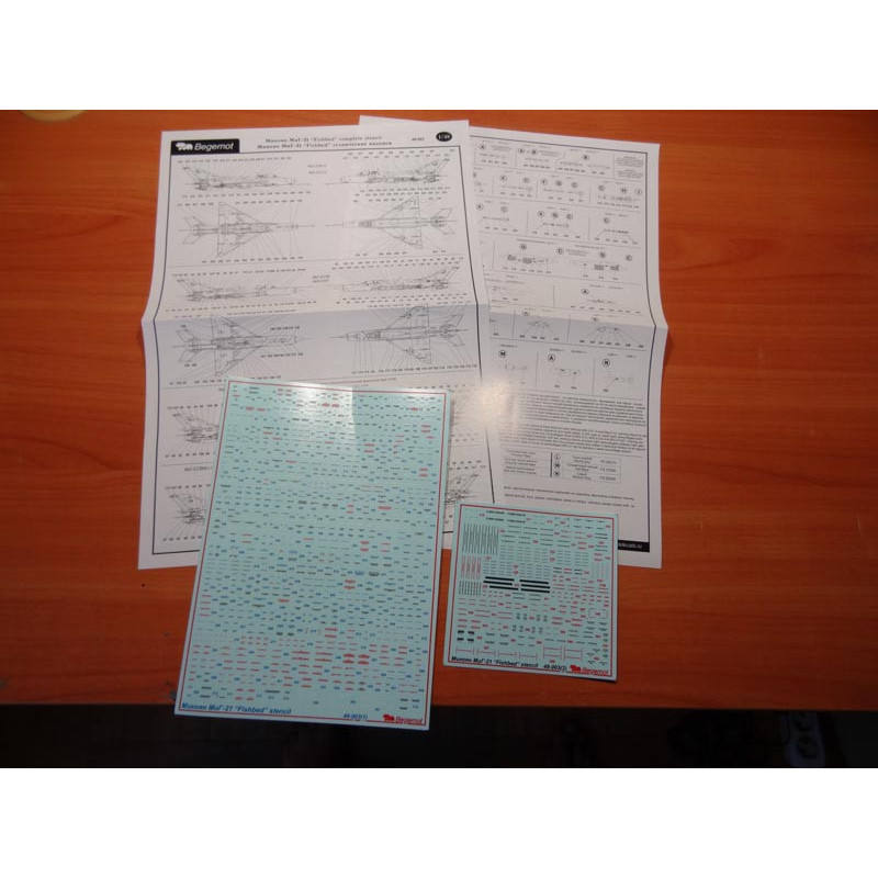 1:48 Begemot Decals 48-003 - Микоян МиГ-21 технические надписи
