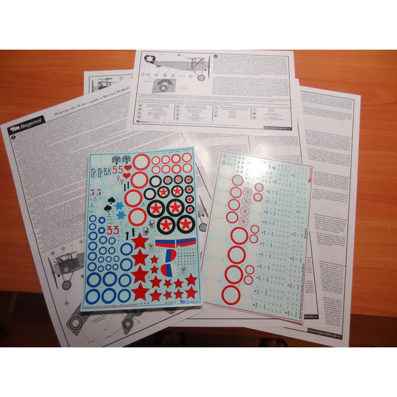 1:48 Begemot Decals 48-034 - Ньюпор тип 21 на службе в России\РСФСР