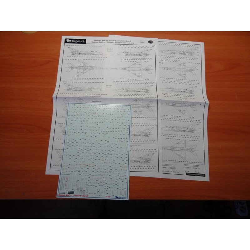 1:72 Begemot Decals 72-021 - Микоян МиГ-21 технические надписи