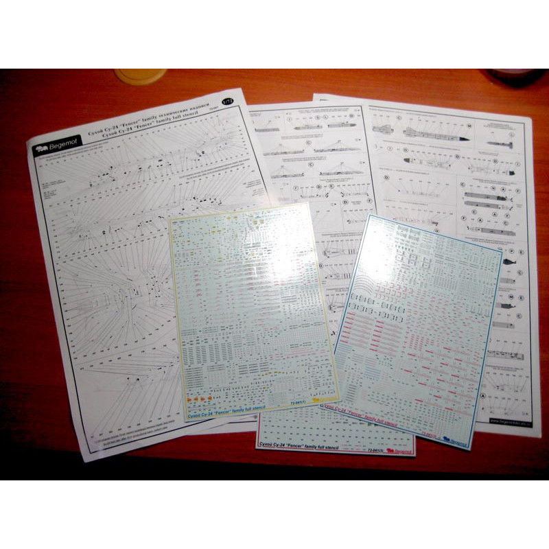 1:72 Begemot Decals 72-041 - Сухой Су-24 технические надписи