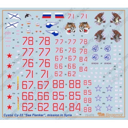 1:72 Begemot Decals 72-076 - Сухой Су-33 МА ВМФ России в Сирии