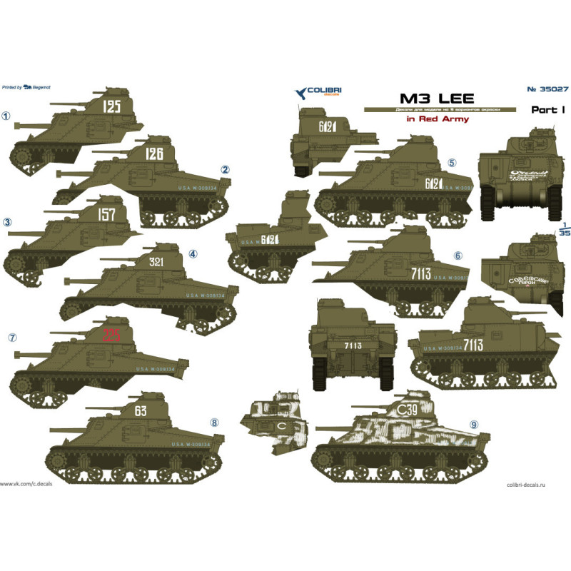 1:35 Colibri Decals 35027 - M3 Lee in the Red Army. Part 1