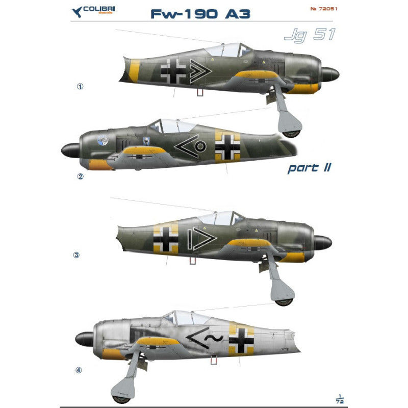 1:72 Colibri Decals 72051 - FW-190 A3 Jg 51, Part 2