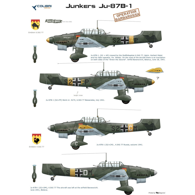 1:72 Colibri Decals 72059 - Ju-87 B-1. Operation Barbarossa