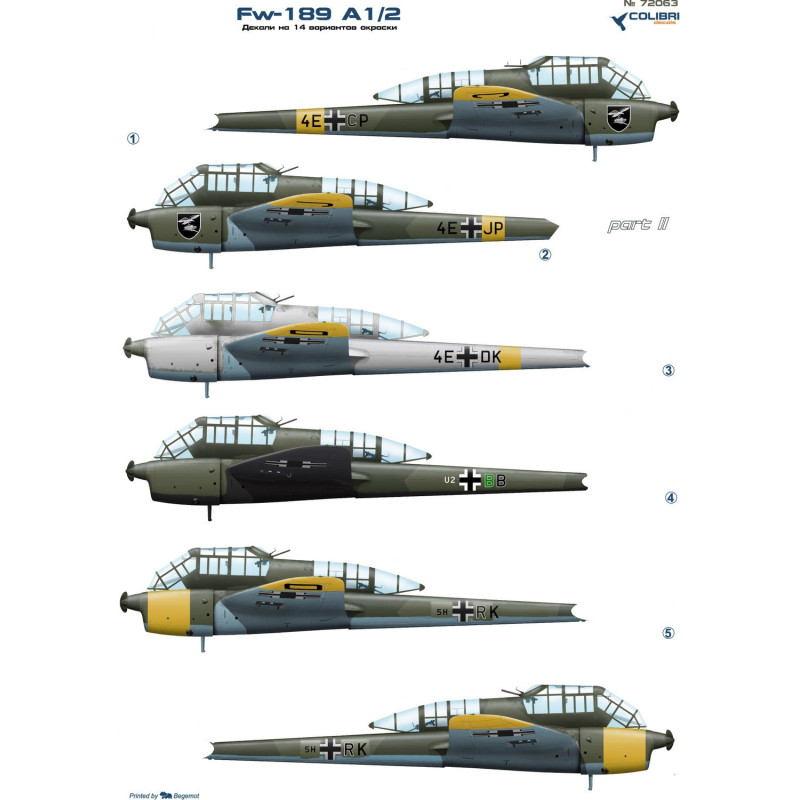 1:72 Colibri Decals 72063 - Fw-189A1/2, Part 2