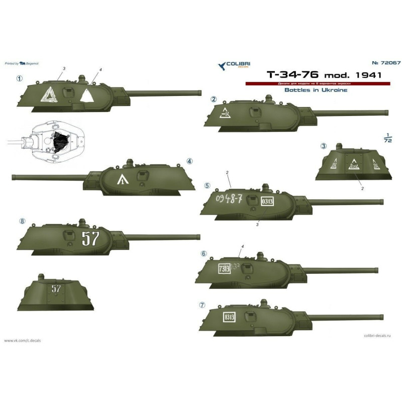 1:72 Colibri Decals 72067 - Т-34/76 / T-34/76 model 1941. Part 2, Battles in Ukraine