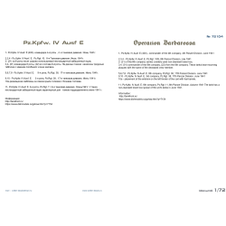 1:72 Colibri Decals 72104 - Pz.Kpfw. IV Ausf.E Operation Barbarossa